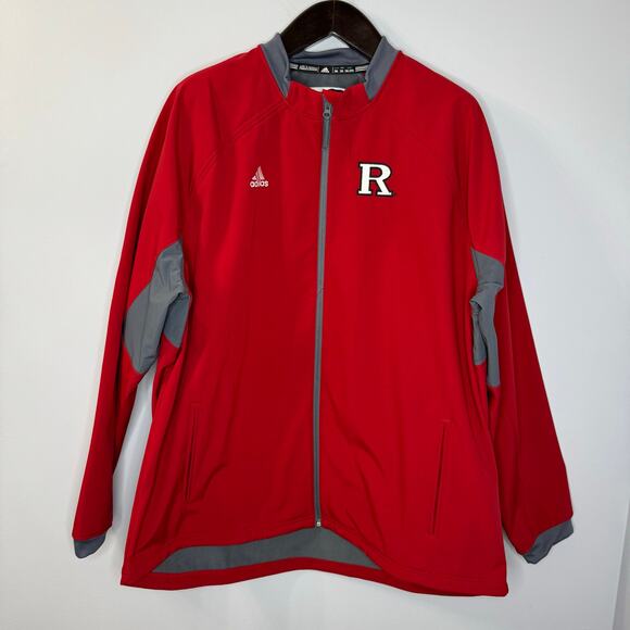 Adidas Men's Rutgers Scarlet  Softshell  Full Zip Jacket Red 2XL - Picture 1 of 9